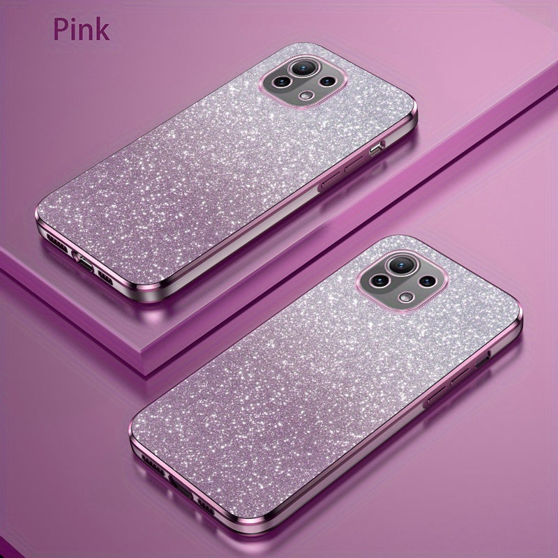 Glitter Gradient Shockproof Non-Slip TPU Mobile Phone Case for Mi and Redmi Models