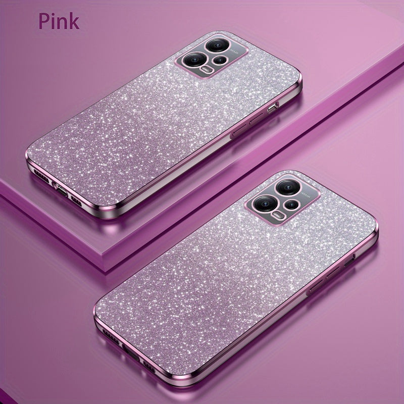 Glitter Gradient Shockproof Non-Slip TPU Mobile Phone Case for Mi and Redmi Models