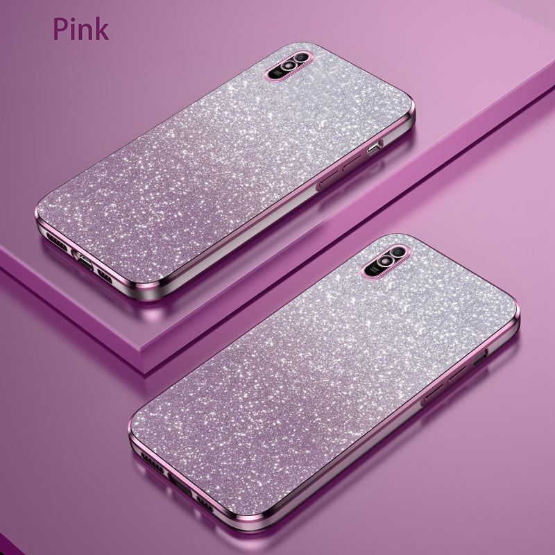 Glitter Gradient Shockproof Non-Slip TPU Mobile Phone Case for Mi and Redmi Models