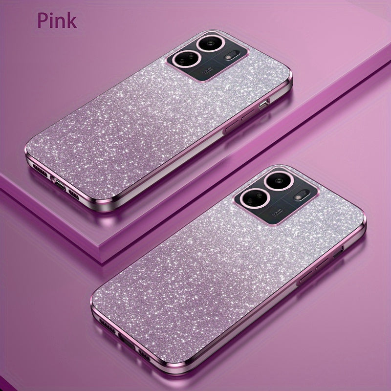 Glitter Gradient Shockproof Non-Slip TPU Mobile Phone Case for Mi and Redmi Models