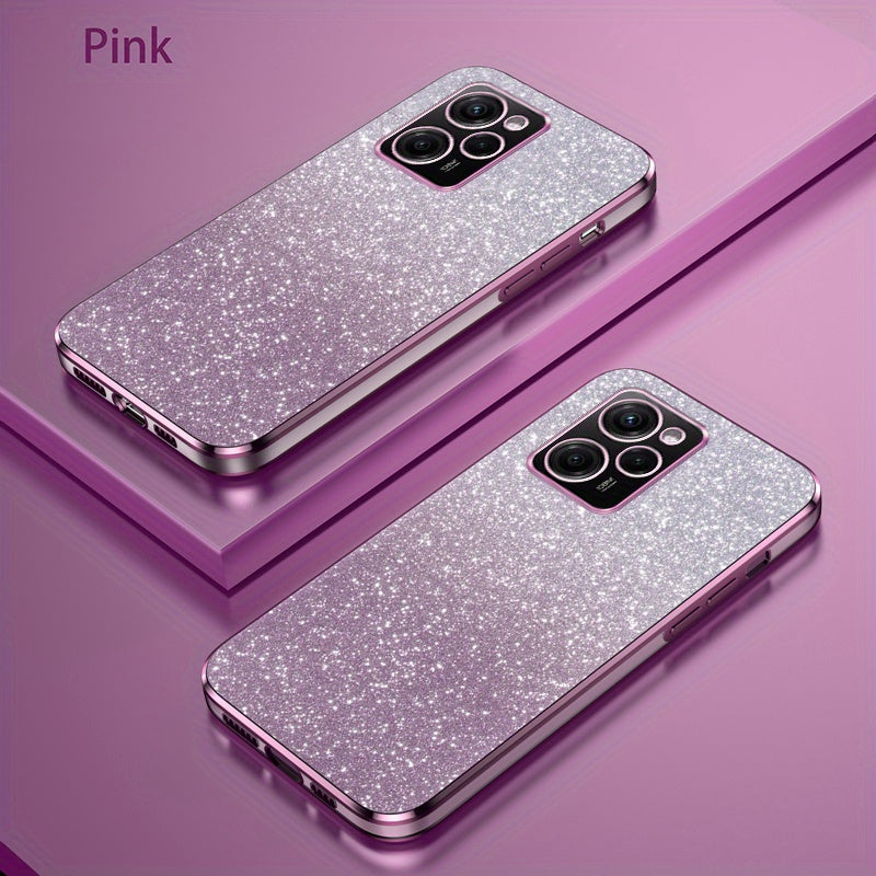 Glitter Gradient Shockproof Non-Slip TPU Mobile Phone Case for Mi and Redmi Models