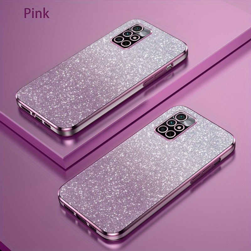 Glitter Gradient Shockproof Non-Slip TPU Mobile Phone Case for Mi and Redmi Models