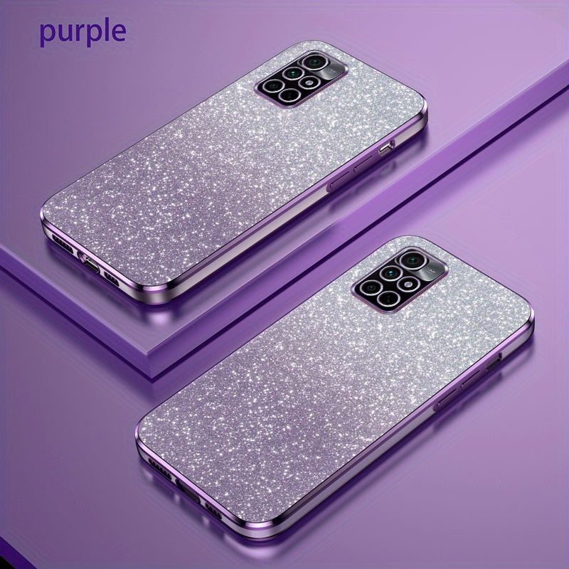 Glitter Gradient Shockproof Non-Slip TPU Mobile Phone Case for Mi and Redmi Models
