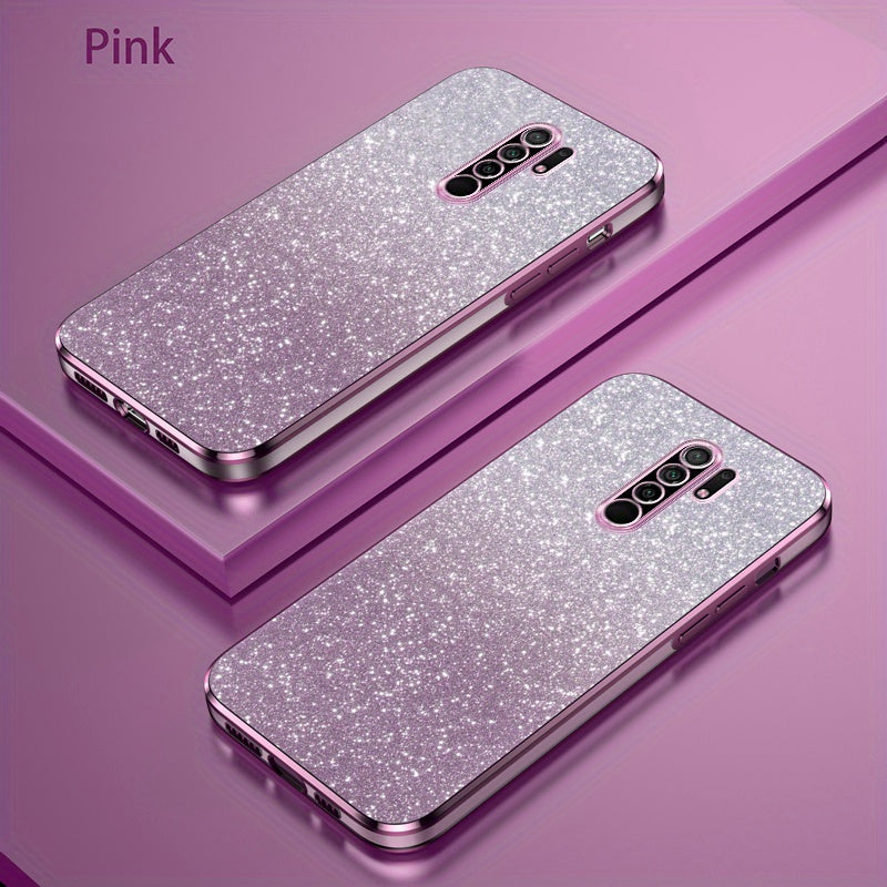 Glitter Gradient Shockproof Non-Slip TPU Mobile Phone Case for Mi and Redmi Models
