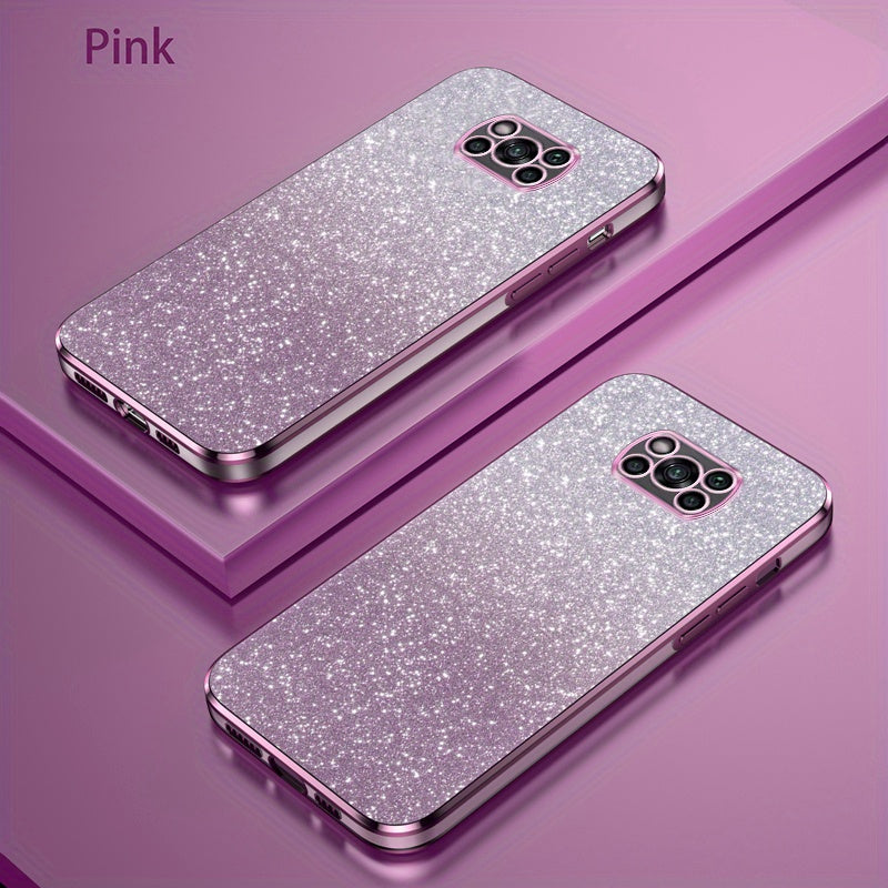 Glitter Gradient Shockproof Non-Slip TPU Mobile Phone Case for Mi and Redmi Models