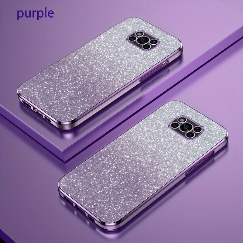 Glitter Gradient Shockproof Non-Slip TPU Mobile Phone Case for Mi and Redmi Models