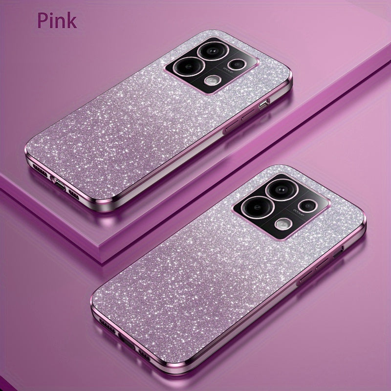 Glitter Gradient Shockproof Non-Slip TPU Mobile Phone Case for Mi and Redmi Models
