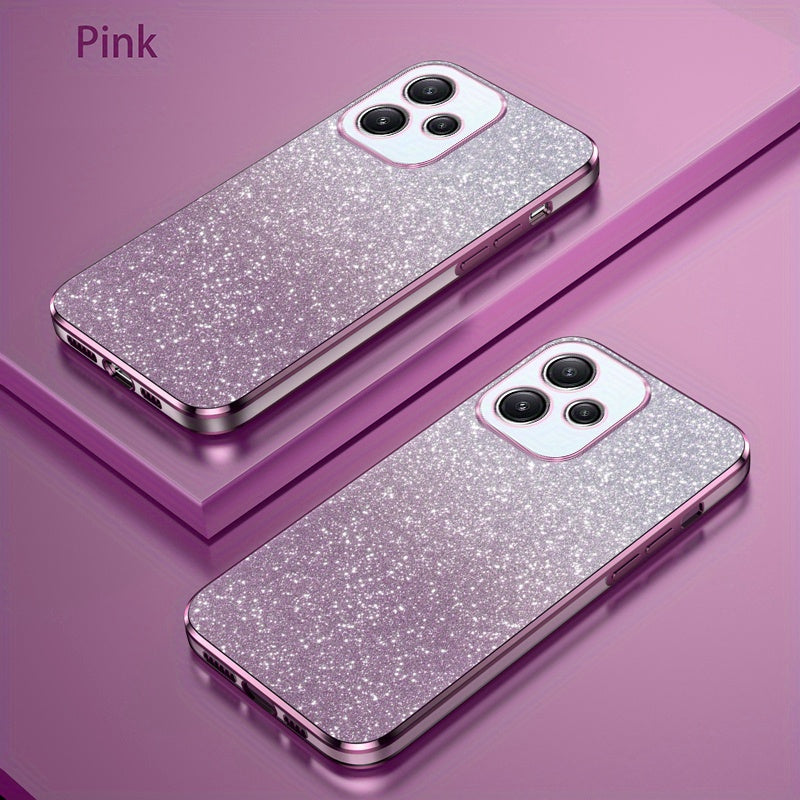 Glitter Gradient Shockproof Non-Slip TPU Mobile Phone Case for Mi and Redmi Models