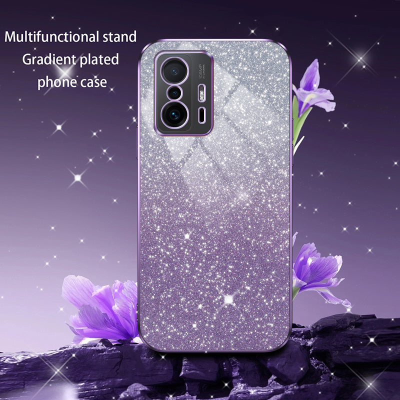 Glitter Gradient Shockproof Non-Slip TPU Mobile Phone Case for Mi and Redmi Models