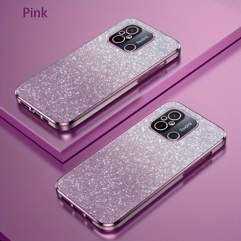 Glitter Gradient Shockproof Non-Slip TPU Mobile Phone Case for Mi and Redmi Models