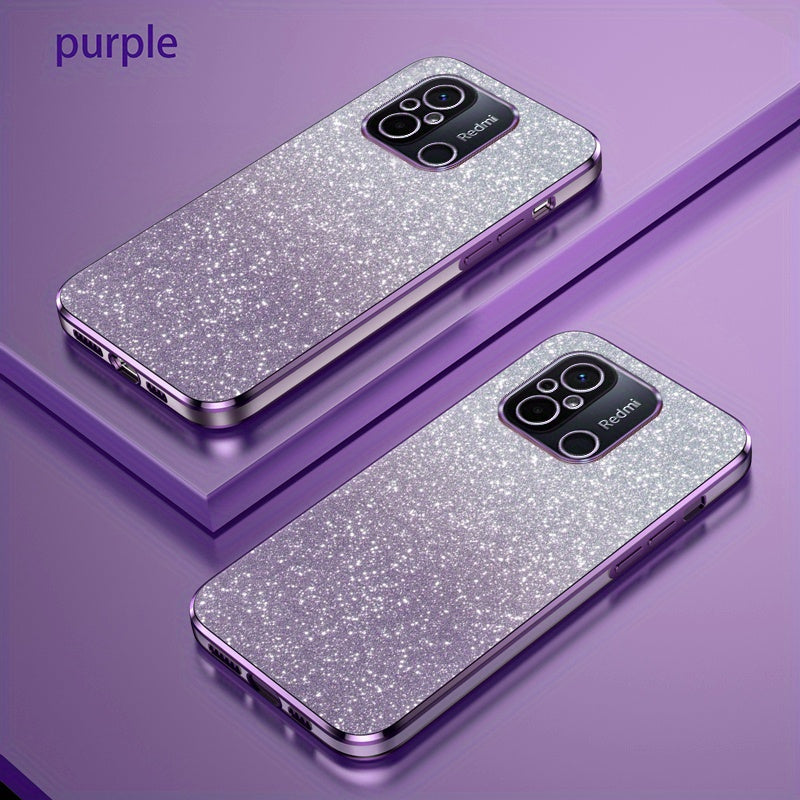 Glitter Gradient Shockproof Non-Slip TPU Mobile Phone Case for Mi and Redmi Models