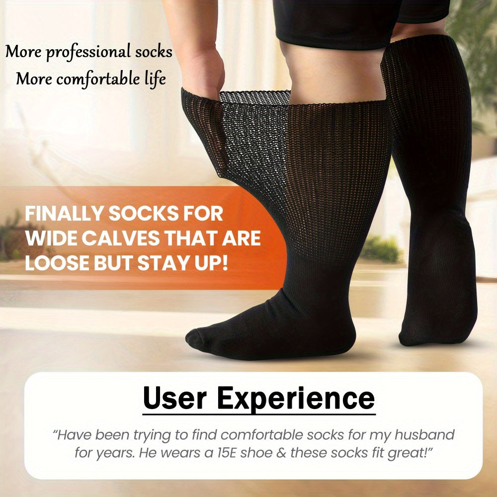 Unisex Diabetic Socks Extra Wide Knit Breathable Polyester Spandex Support