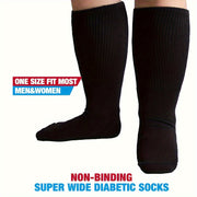 Unisex Diabetic Socks Extra Wide Knit Breathable Polyester Spandex Support