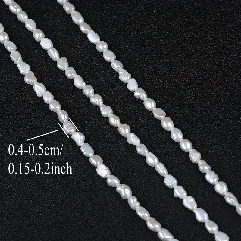 Natural Freshwater Pearl Beads 4-5mm Double-Sided Drilled 20cm Strand Jewelry Making