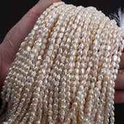 Natural Freshwater Pearl Beads 4-5mm Double-Sided Drilled 20cm Strand Jewelry Making