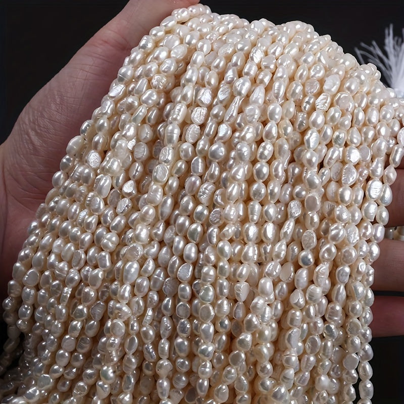 Natural Freshwater Pearl Beads 4-5mm Double-Sided Drilled 20cm Strand Jewelry Making