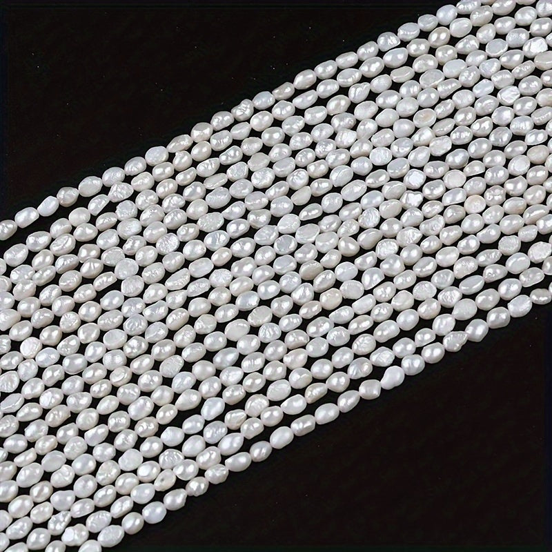 Natural Freshwater Pearl Beads 4-5mm Double-Sided Drilled 20cm Strand Jewelry Making