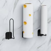 Soporte de papel de toalla de pared de acero inoxidable con diseño floral para cocina y baño