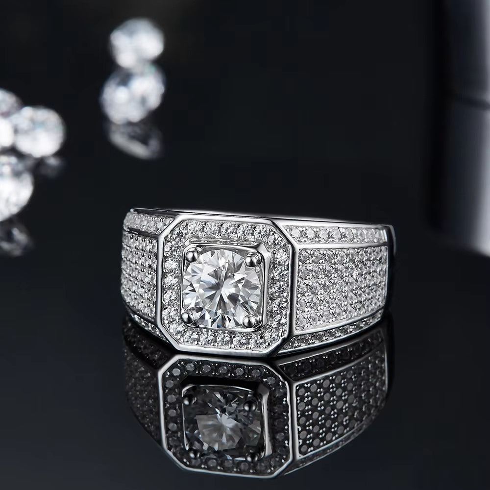 Sterling Silver Moissanite Engagement Ring for Women 1ct Ethic Diamond 18K Gold