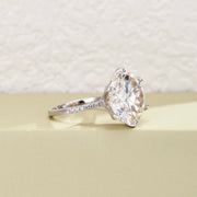 Moissanite Engagement Ring 10 Carat Solitaire 18K Gold Plated Sterling Silver