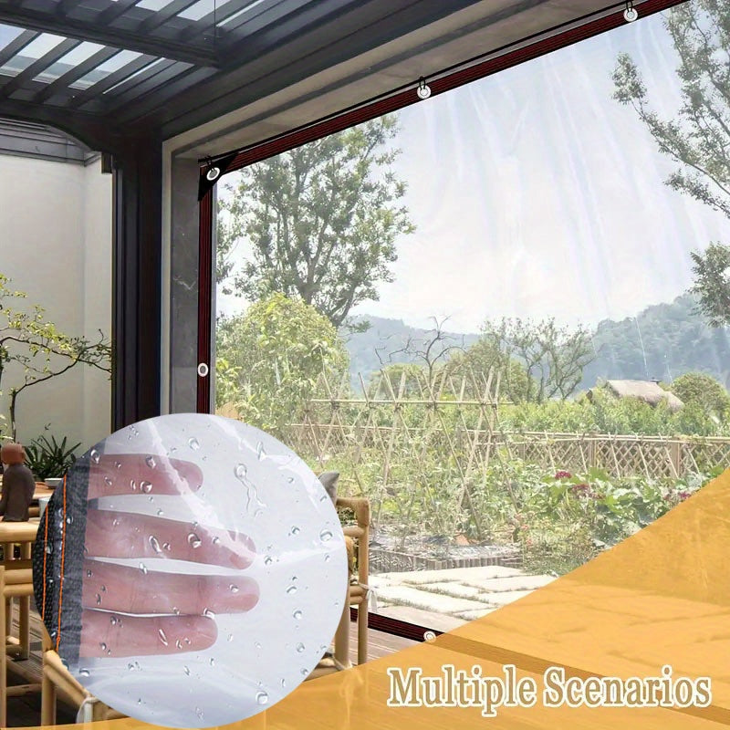 Heavy-Duty Clear Plastic Tarpaulin Waterproof Dustproof Windproof Snowproof for Outdoor Patio Greenhouse Garden