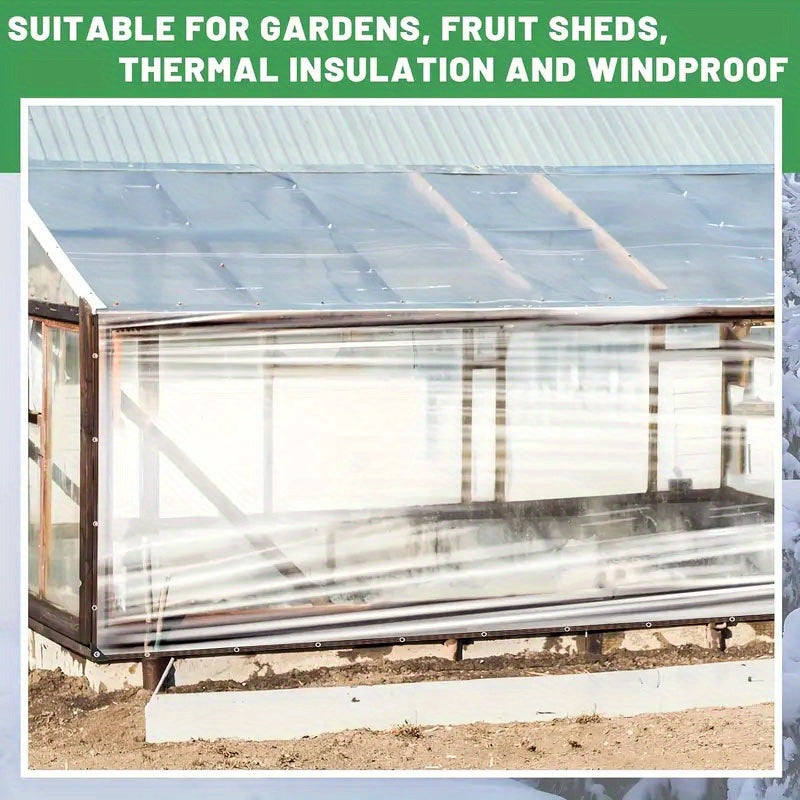 Heavy-Duty Clear Plastic Tarpaulin Waterproof Dustproof Windproof Snowproof for Outdoor Patio Greenhouse Garden