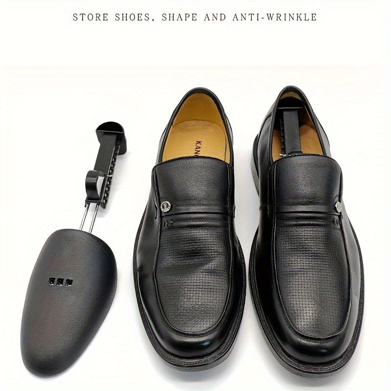 Men Black Plastic Shoe Trees Adjustable for Leather and Sports Shoes