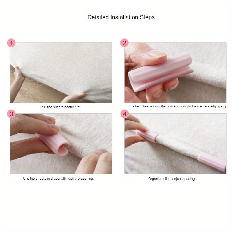 12 Durable Plastic Bed Sheet Clips for Mattress and Sofa Bedding Security