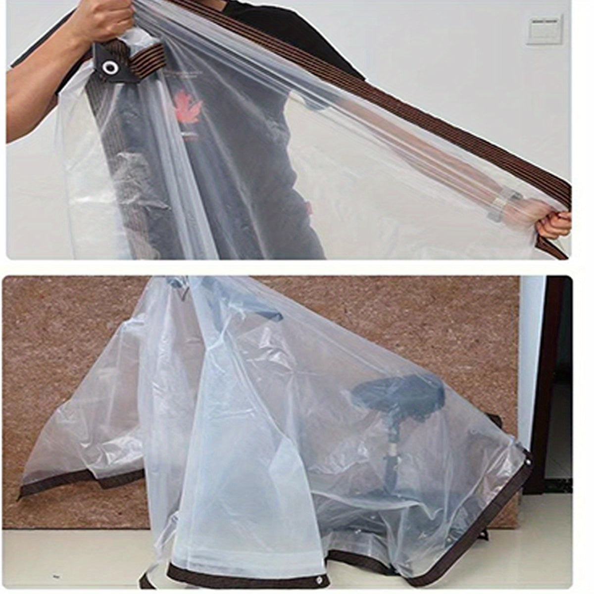 Heavy-Duty Clear Plastic Tarpaulin Waterproof Dustproof Windproof Snowproof for Outdoor Patio Greenhouse Garden