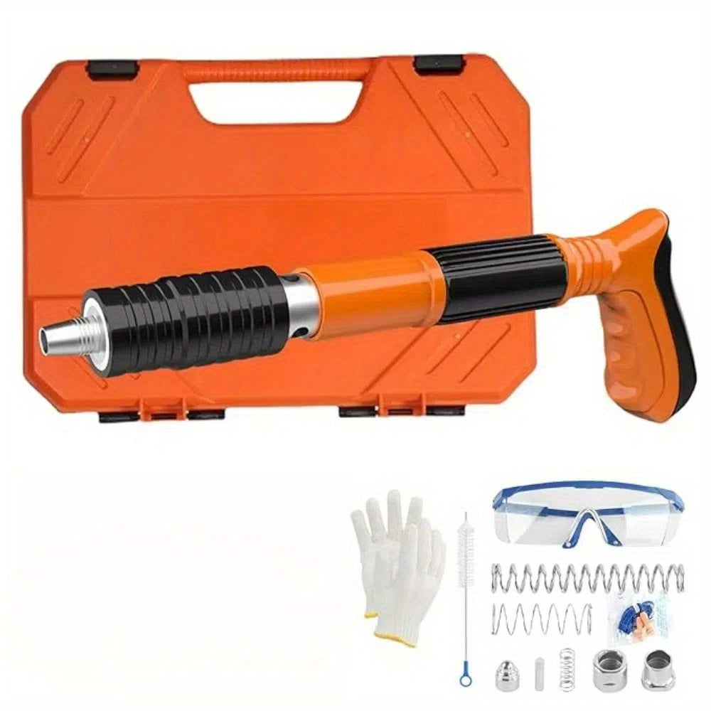 Mini Steel Nail Gun Kit with 5-Speed Adjustable Manual Operation for Woodwork and Concrete Walls