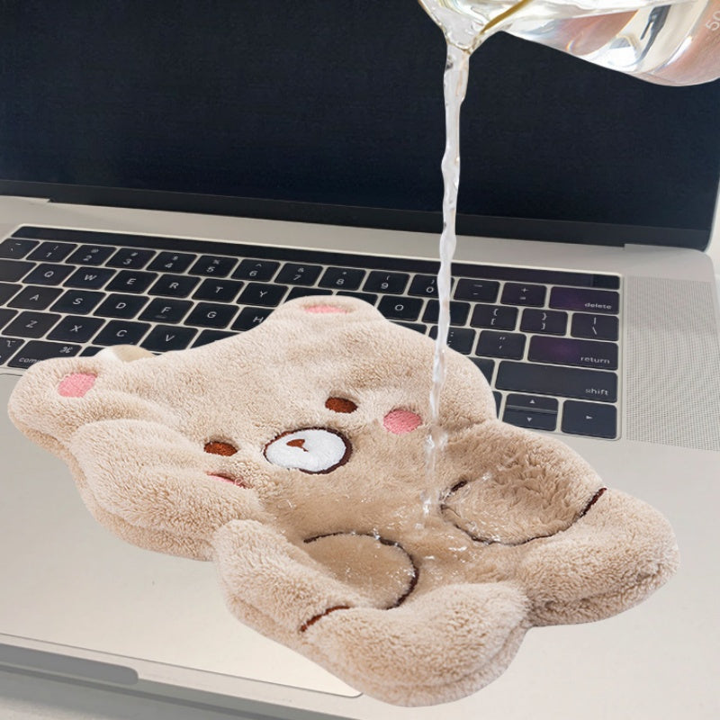 Coral Velvet Hand Towel 1/3pcs Animal Shape Hanging Quick Dry Absorbent Kitchen Bathroom