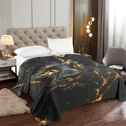 Lion Print Polyester Flannel Blanket for All Seasons and Travel