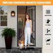 Magnetic Closure Screen Door Curtain for Mosquito Prevention 91.44x208.28 cm