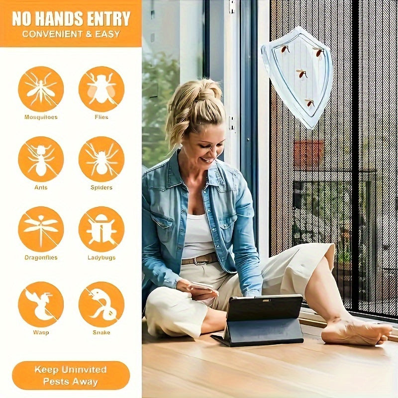 Magnetic Closure Screen Door Curtain for Mosquito Prevention 91.44x208.28 cm
