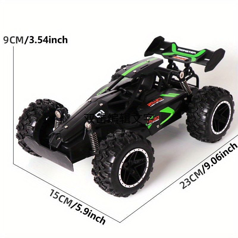Coche RC todoterreno para niños 2.4G recargable, plástico duradero, verde y azul
