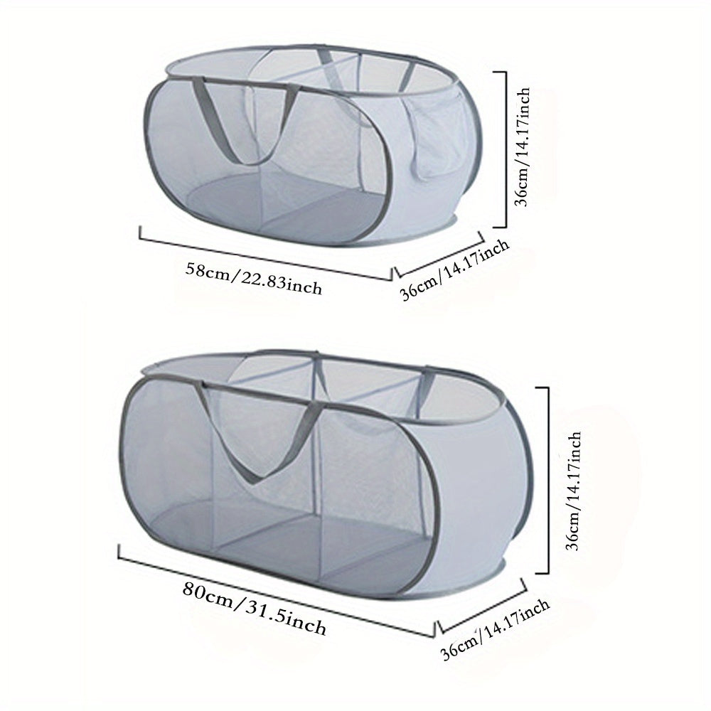 Pop-Up Laundry Hamper with Wide Opening and Side Pocket for Clothes and Toys