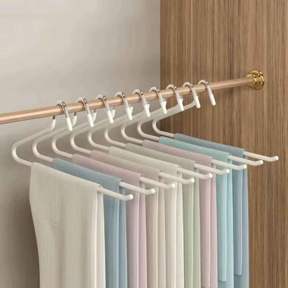 Set of 10 Rainbow Swan Clothes Hangers Non-Slip Space-Saving Stainless Steel