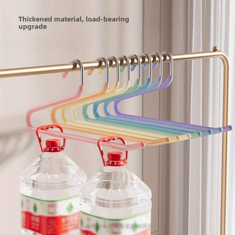 Set of 10 Rainbow Swan Clothes Hangers Non-Slip Space-Saving Stainless Steel