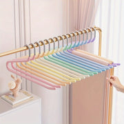 Set of 10 Rainbow Swan Clothes Hangers Non-Slip Space-Saving Stainless Steel