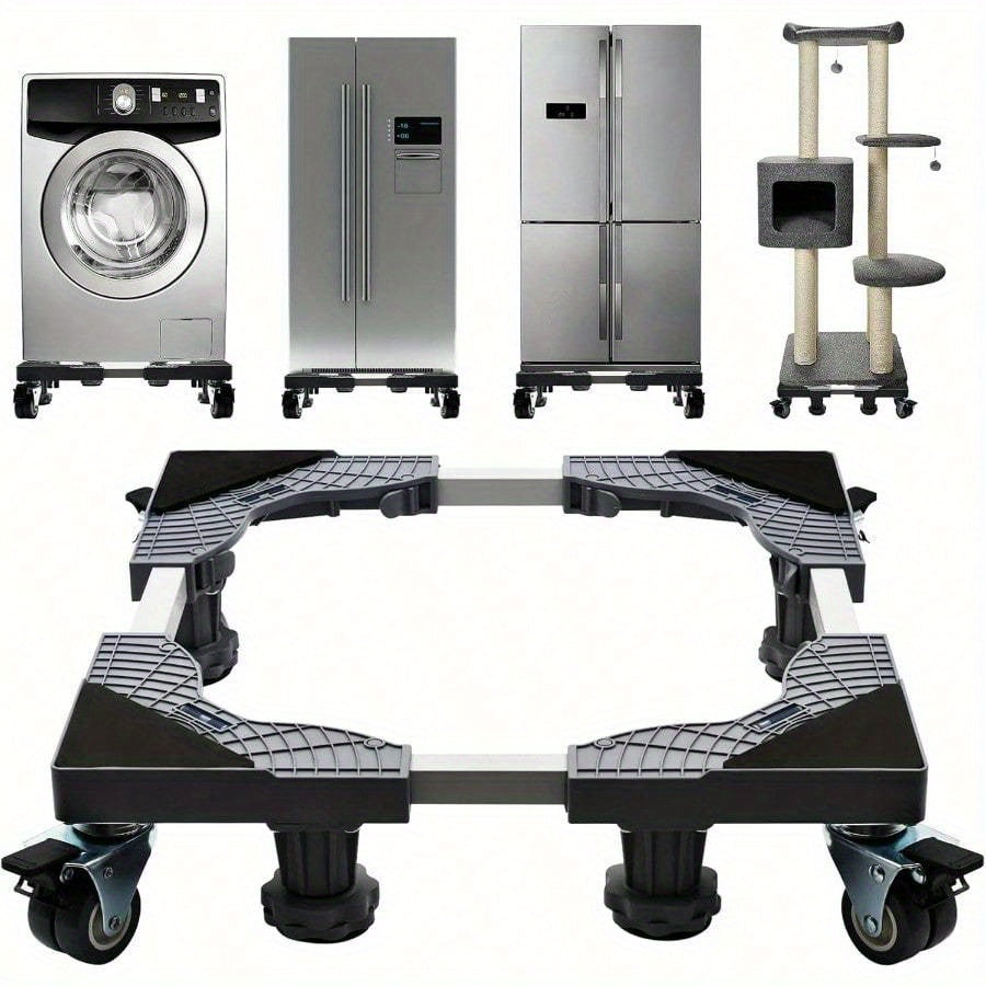 Large Adjustable Fridge and Appliance Stand with Swivel Wheels Gray