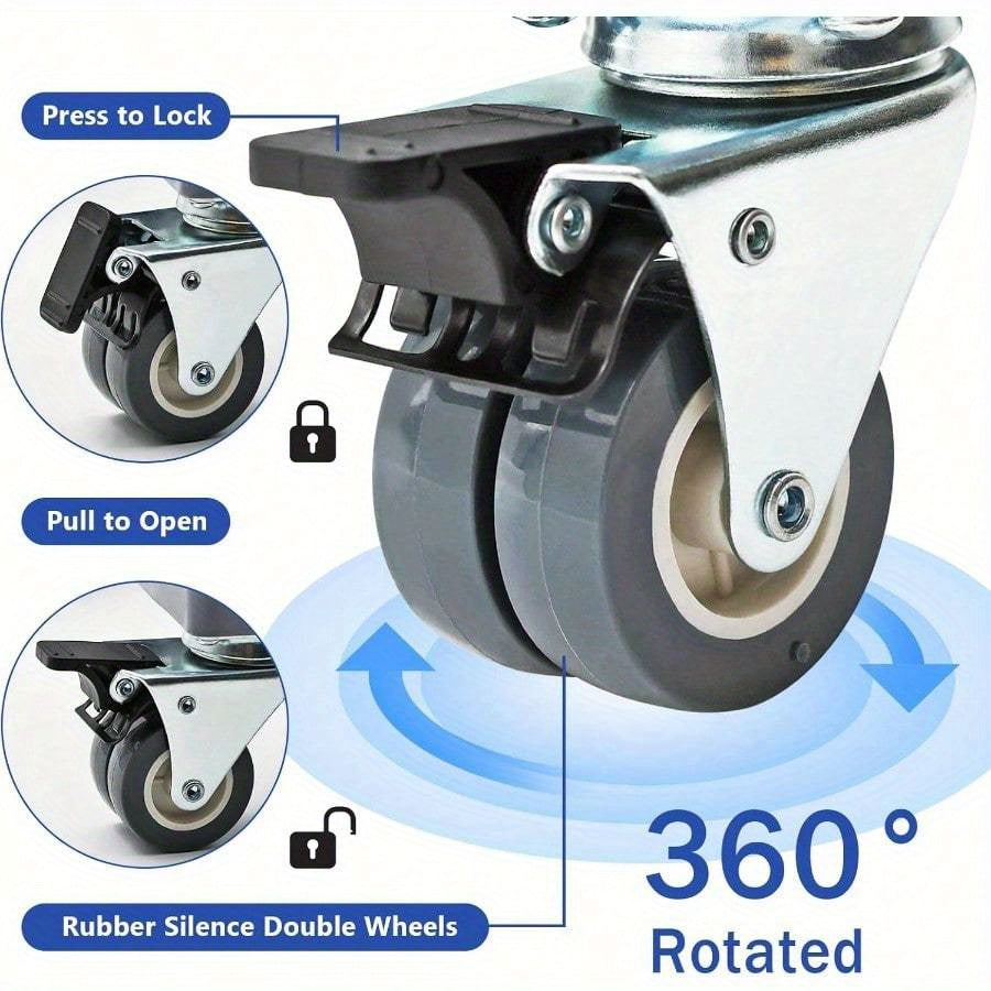 Large Adjustable Fridge and Appliance Stand with Swivel Wheels Gray