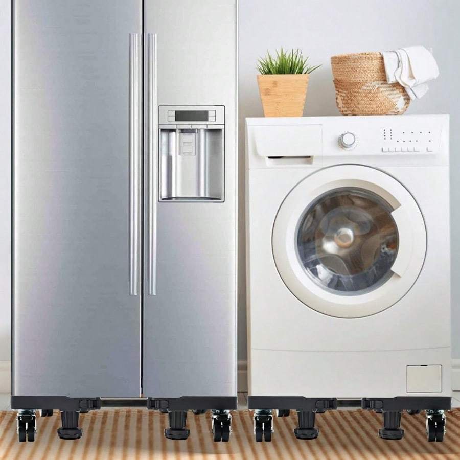 Large Adjustable Fridge and Appliance Stand with Swivel Wheels Gray