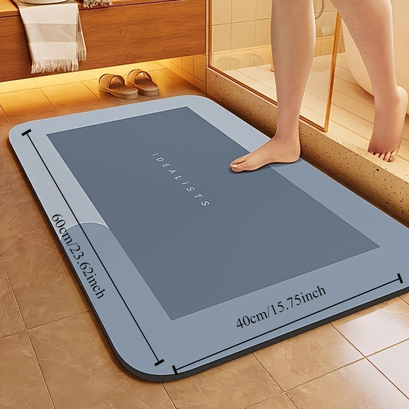 Non-Slip Bath Mat Diatomaceous Earth Quick-Dry Machine Washable Bathroom Floor Mat