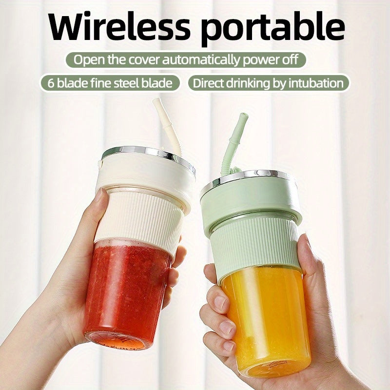 Compact USB Rechargeable Blender 6-Blade Mixer 350ml High-Speed for Smoothies