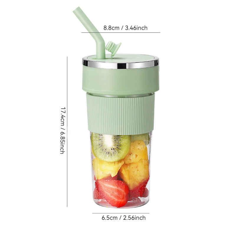 Compact USB Rechargeable Blender 6-Blade Mixer 350ml High-Speed for Smoothies