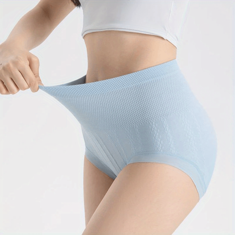 Besh dona aralash rangli yuqori beldagi ayollar ichki kiyimlari, tikuvsiz, yuqori elastiklikka ega va belni shakllantirish va toraytirish uchun eukalipt qismi bilan.