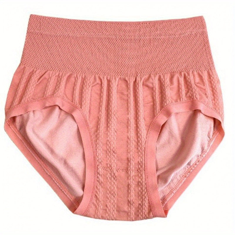 Besh dona aralash rangli yuqori beldagi ayollar ichki kiyimlari, tikuvsiz, yuqori elastiklikka ega va belni shakllantirish va toraytirish uchun eukalipt qismi bilan.