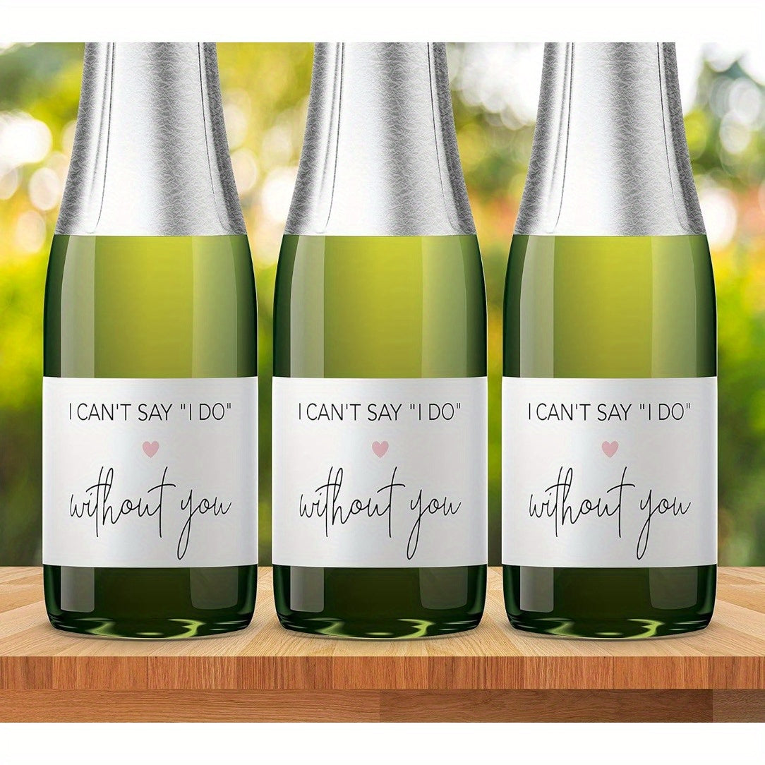 Mini Champagne Labels for Bridal Party Proposal and Bride Tribe Stickers