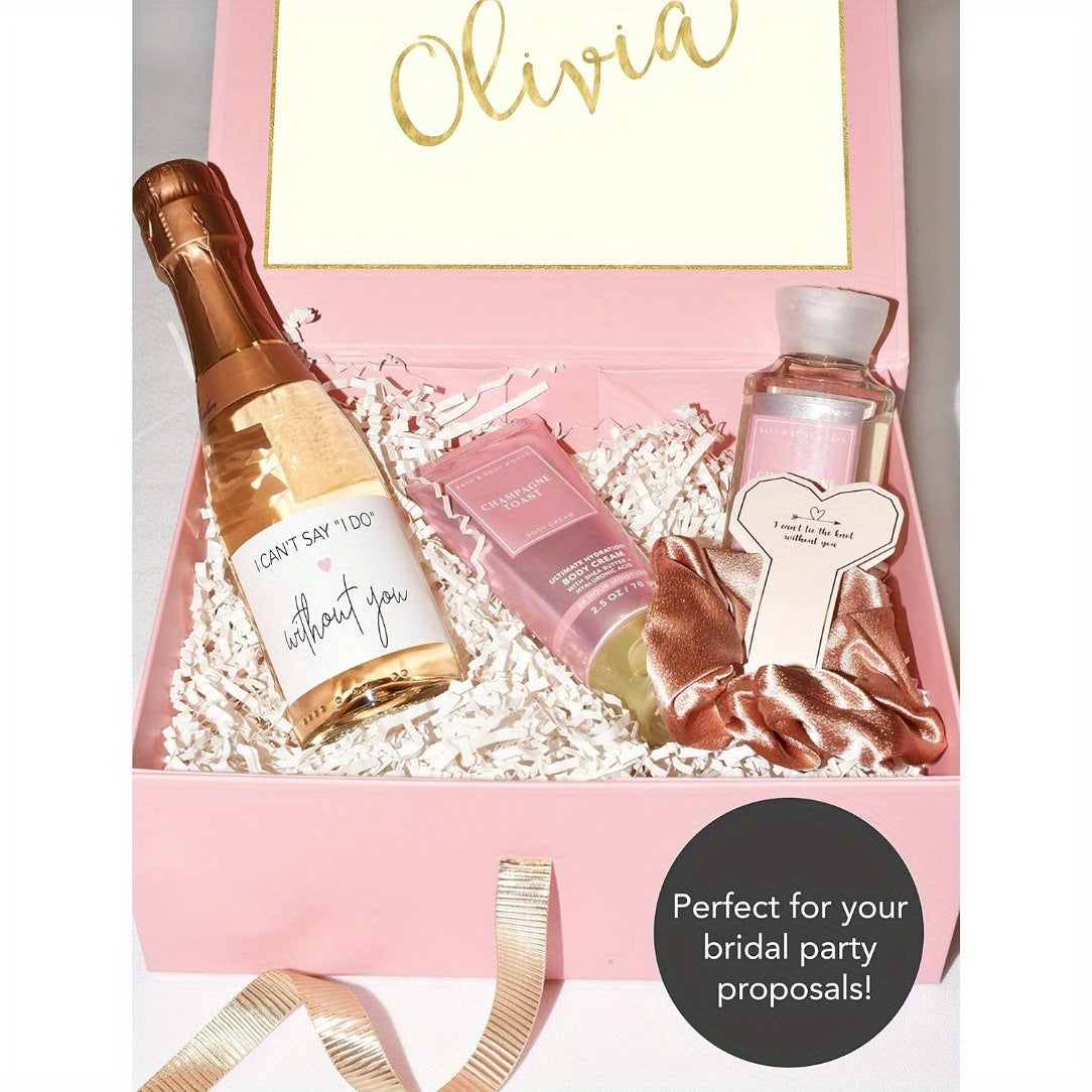 Mini Champagne Labels for Bridal Party Proposal and Bride Tribe Stickers