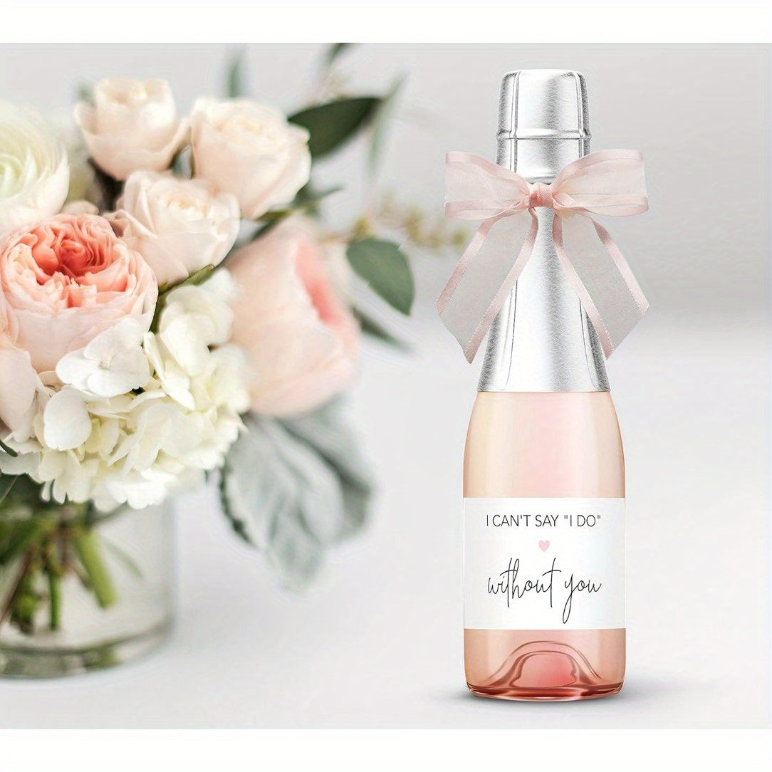 Mini Champagne Labels for Bridal Party Proposal and Bride Tribe Stickers